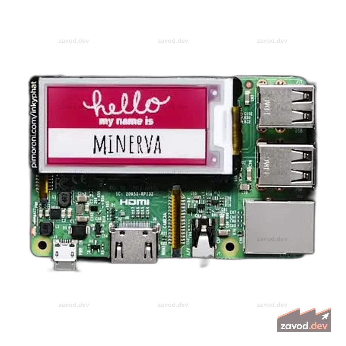 Pimoroni Inky pHAT для Raspberry Pi — 3-цветный дисплей eInk