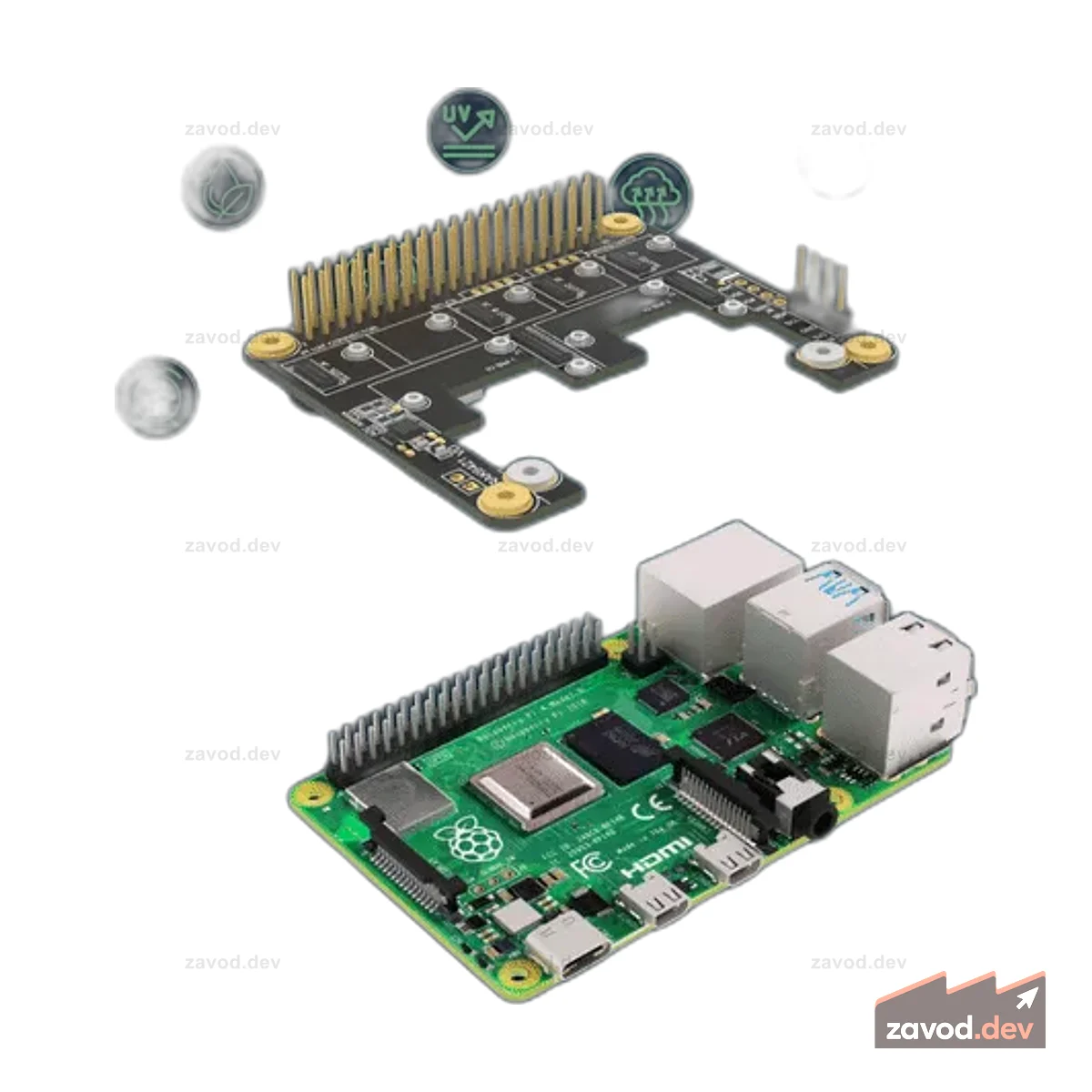 WisMesh Pi HAT RAK6421 | Создавайте узлы Meshtastic на Raspberry Pi с помощью модульного LoRa® | RAK6421