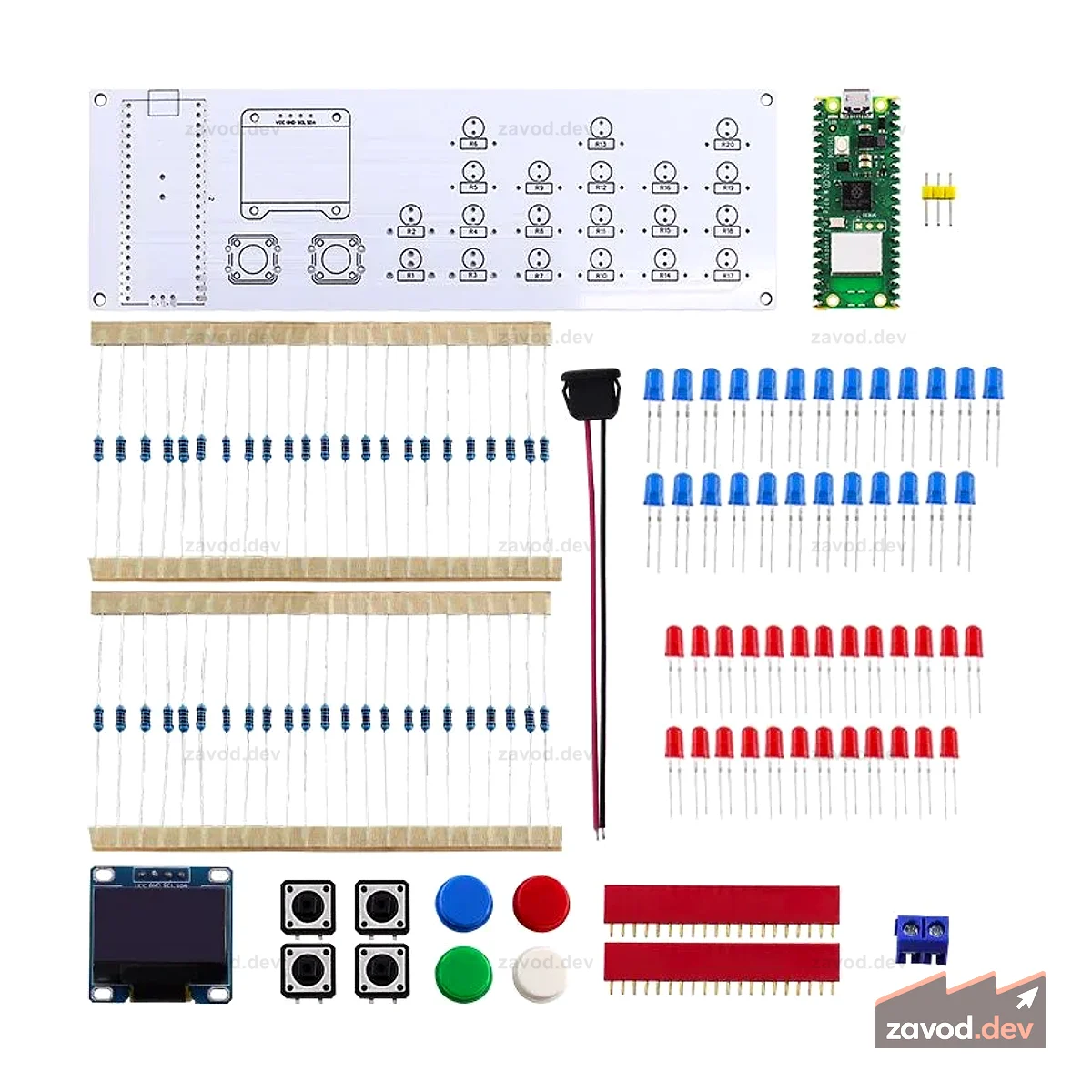 Бинарные часы и монитор погоды — набор Raspberry Pi Pico W DIY
