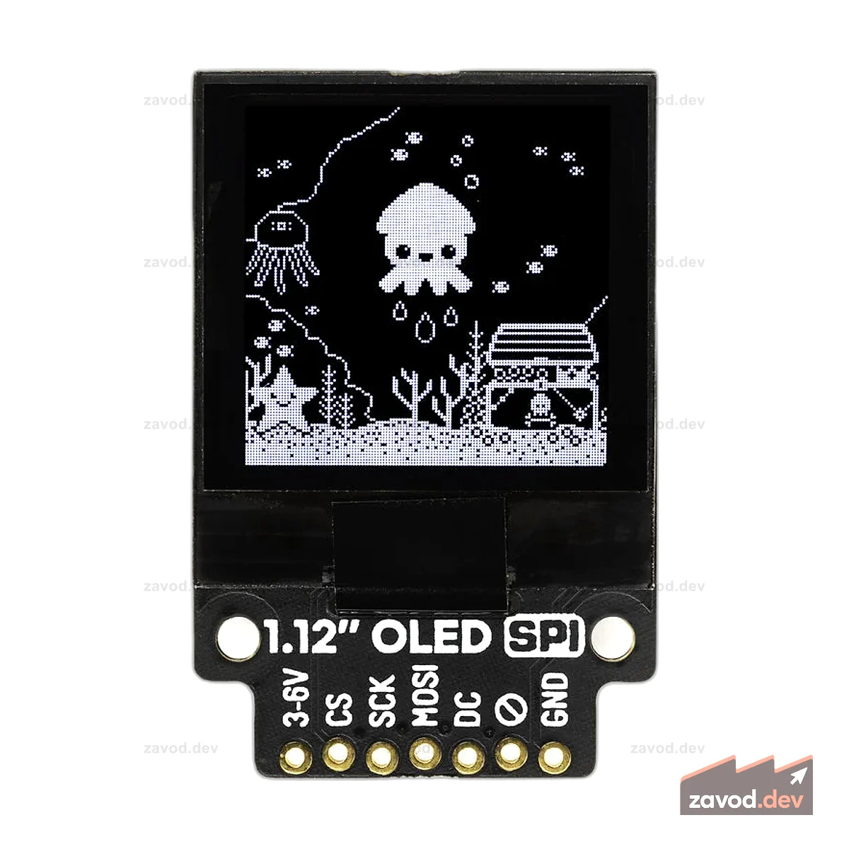 1,12-дюймовый монохромный OLED-дисплей (128x128, белый/черный) прорывной