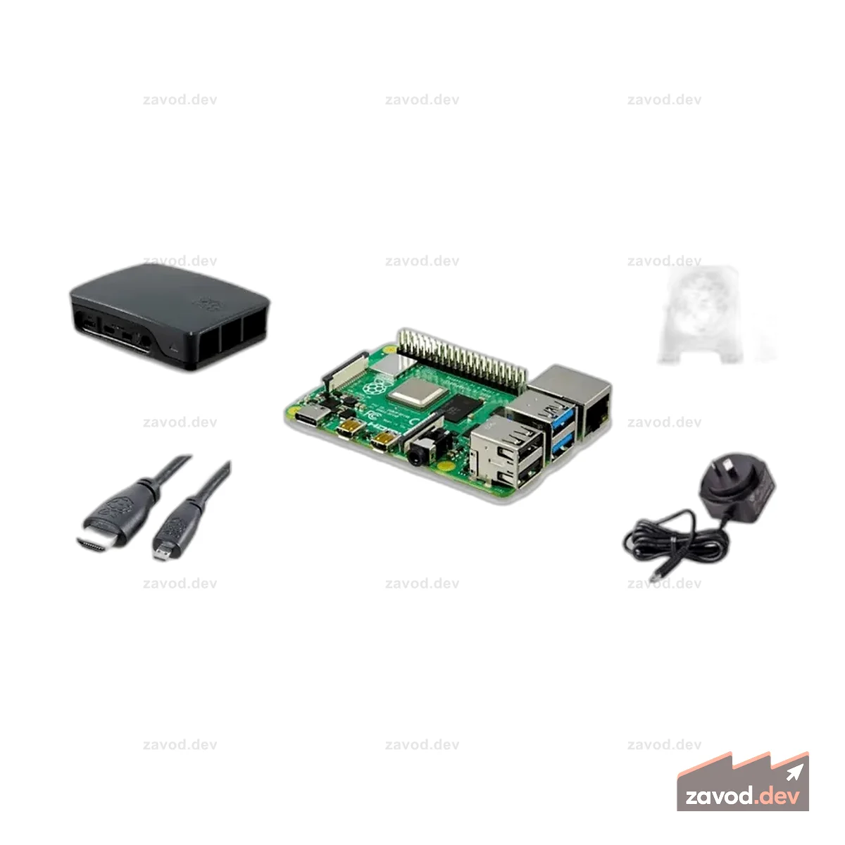 Стартовый комплект Pakronics® Raspberry Pi® 4 Model B, 4 ГБ — черный