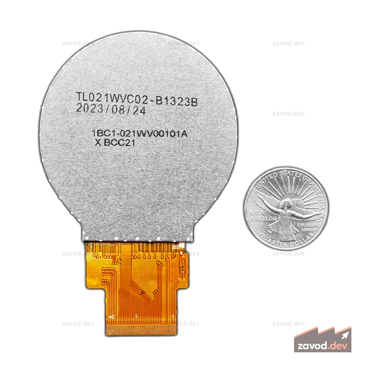 Круглый TTL TFT-дисплей RGB — 2,1 дюйма, 480x480 — без сенсорного экрана TL021WVC02-B1323B