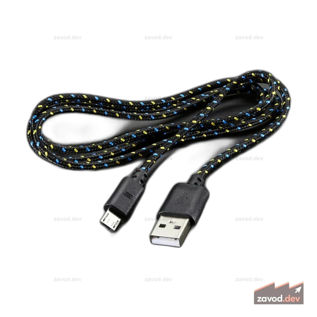Тканевый USB-кабель с рисунком — A/MicroB [3 фута]