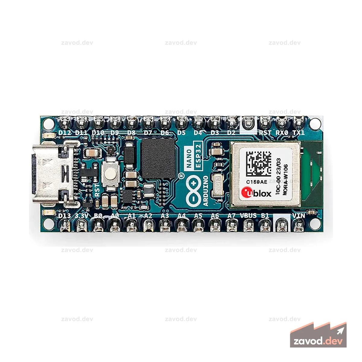 Arduino® Nano ESP32 с разъемами
