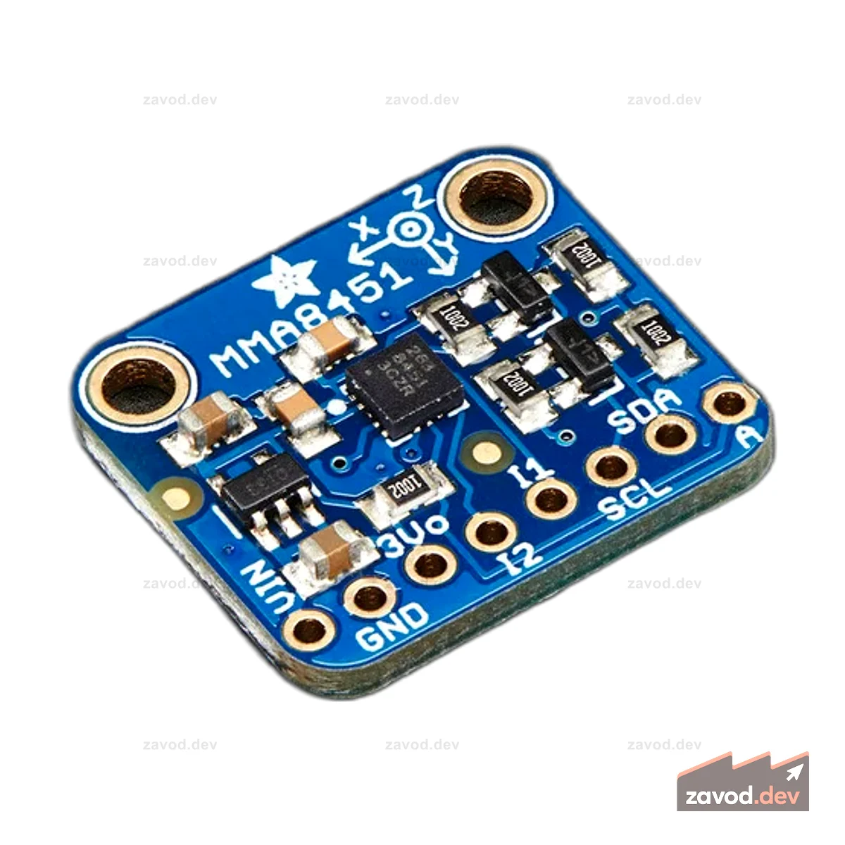 Трехосевой акселерометр Adafruit — ��2/4/8 г, 14 бит — MMA8451
