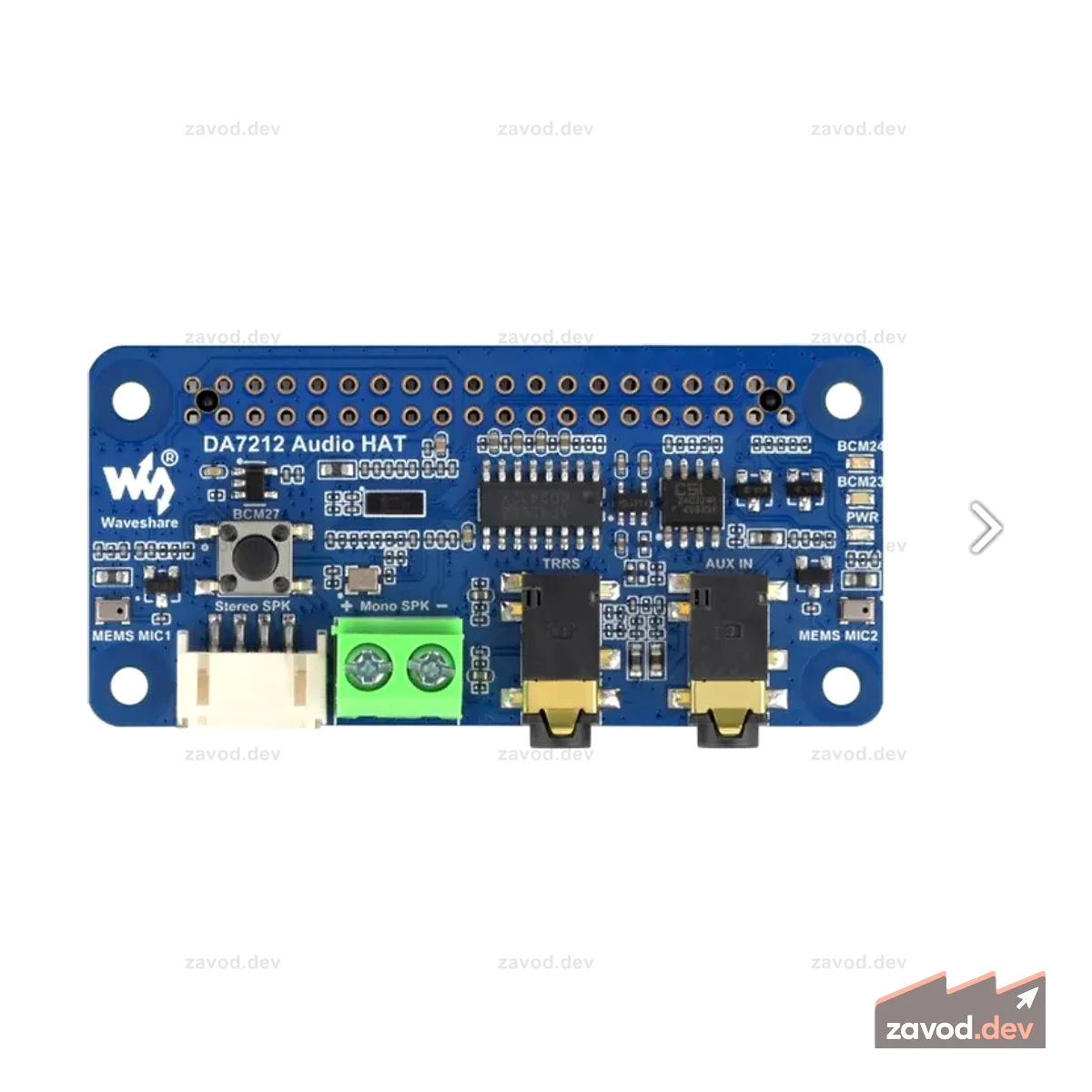 DA7212 I2S Аудиоплата для Raspberry Pi, стереокодирование/декодирование, встроенные два микрофона
