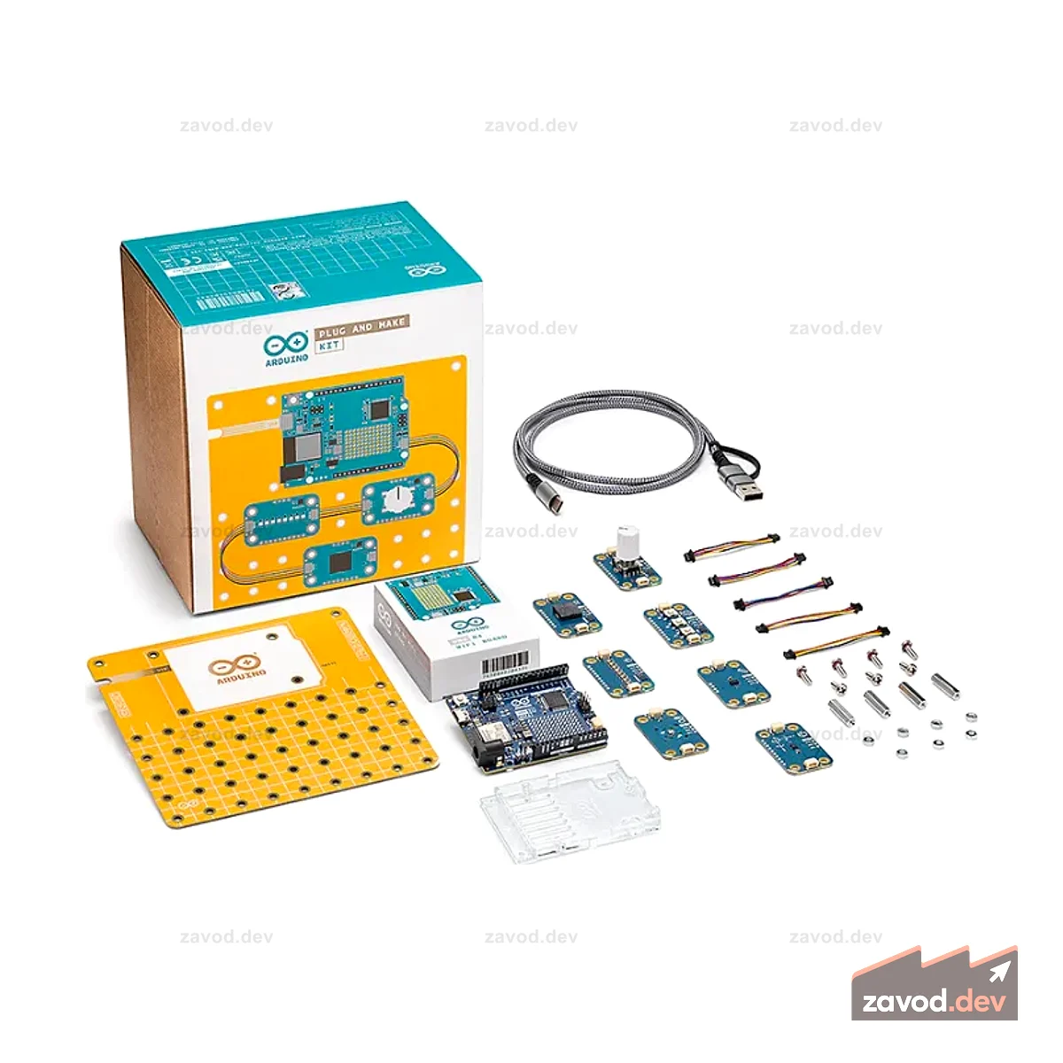 Официальный комплект Arduino Plug and Make с Arduino Uno R4 Wi-Fi