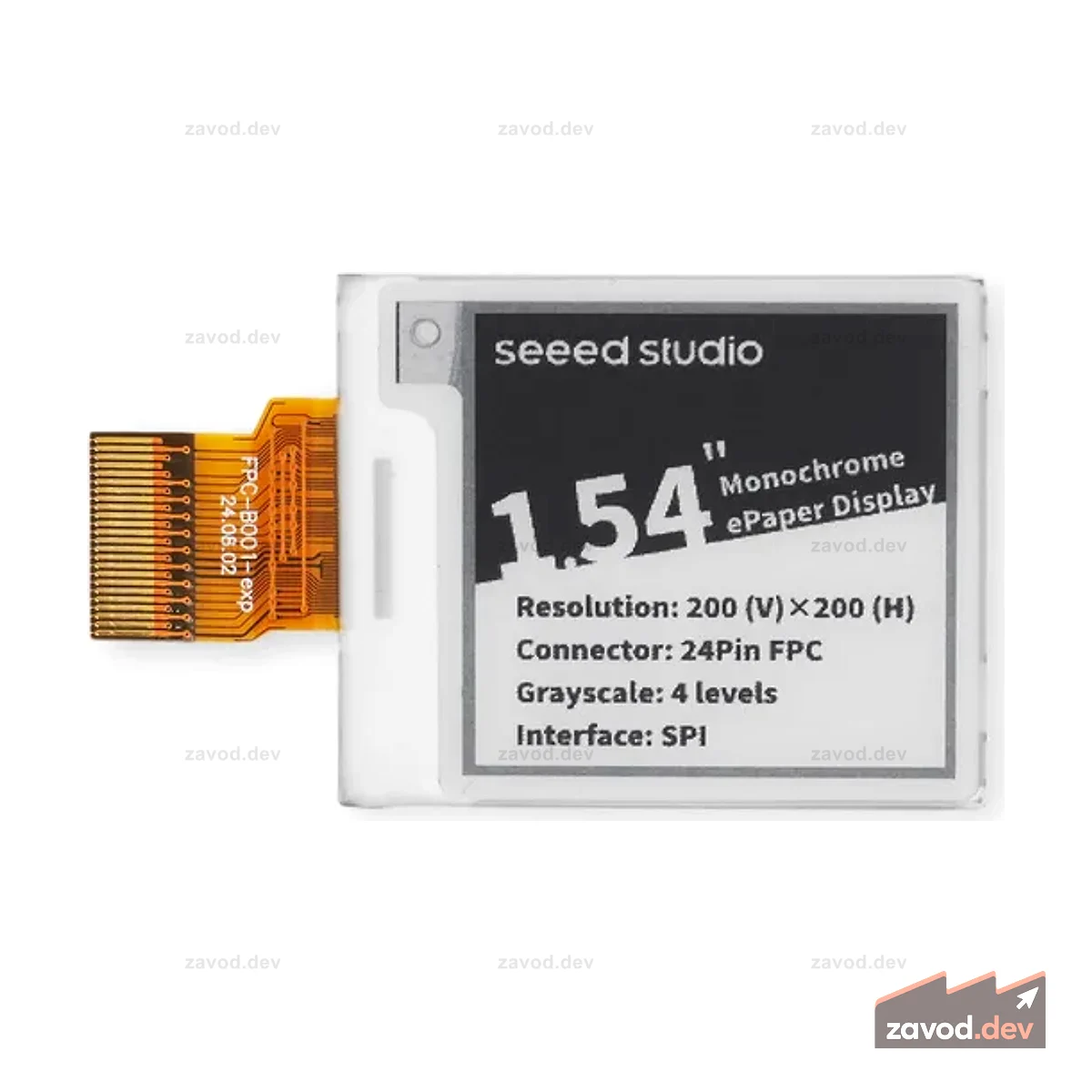 1,54-дюймовый монохромный дисплей eInk/ePaper с разрешением 200x200 пикселей, интерфейс SPI, поддержка XIAO/Arduino