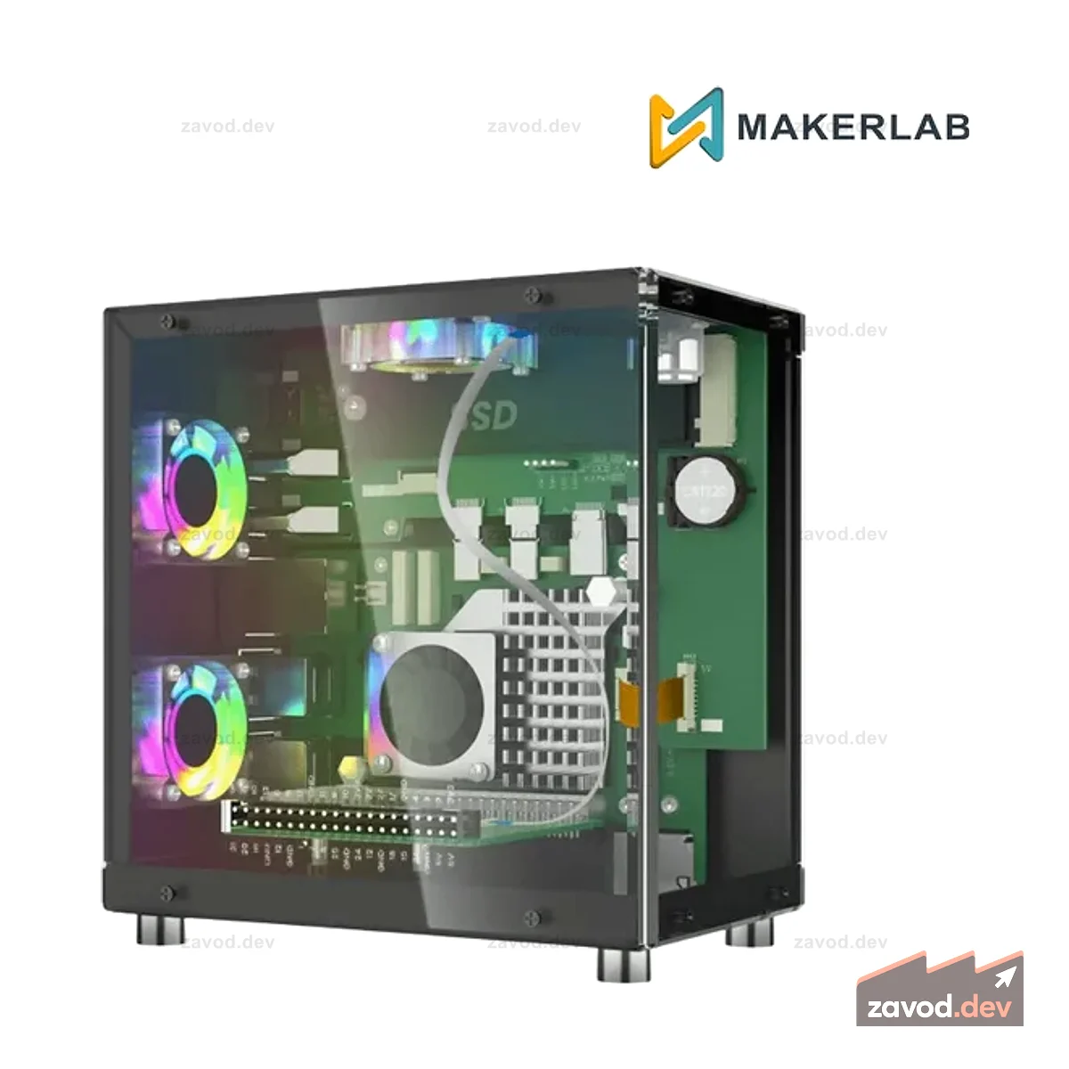 Корпус для мини-ПК Elecrow с 1,3-дюймовым OLED-экраном для Raspberry Pi 5 и чехол Jetson Orin Nano