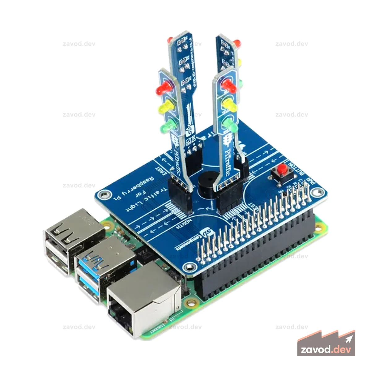 PiTraffic - Щит светофора Raspberry Pi