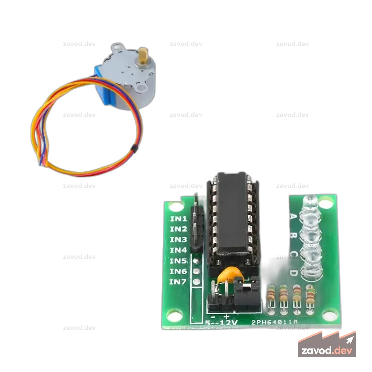 Шаговый двигатель (28YBJ-48) с платой драйвера ULN2003