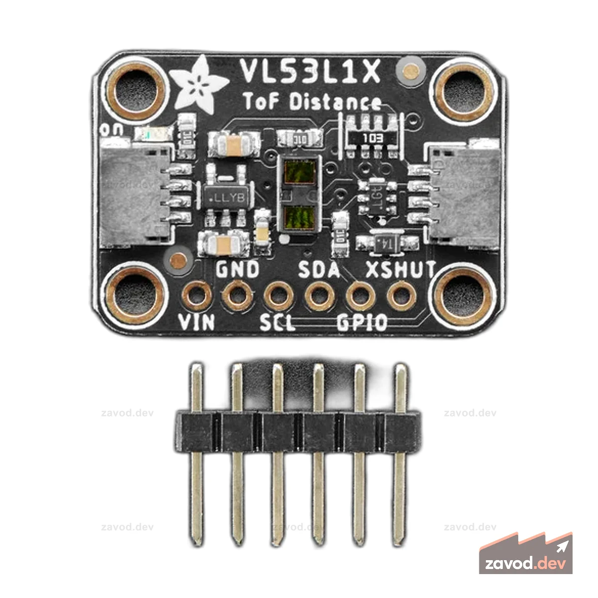 Adafruit VL53L1X Датчик времени полета — от ~30 до 4000 мм STEMMA QT / Qwiic