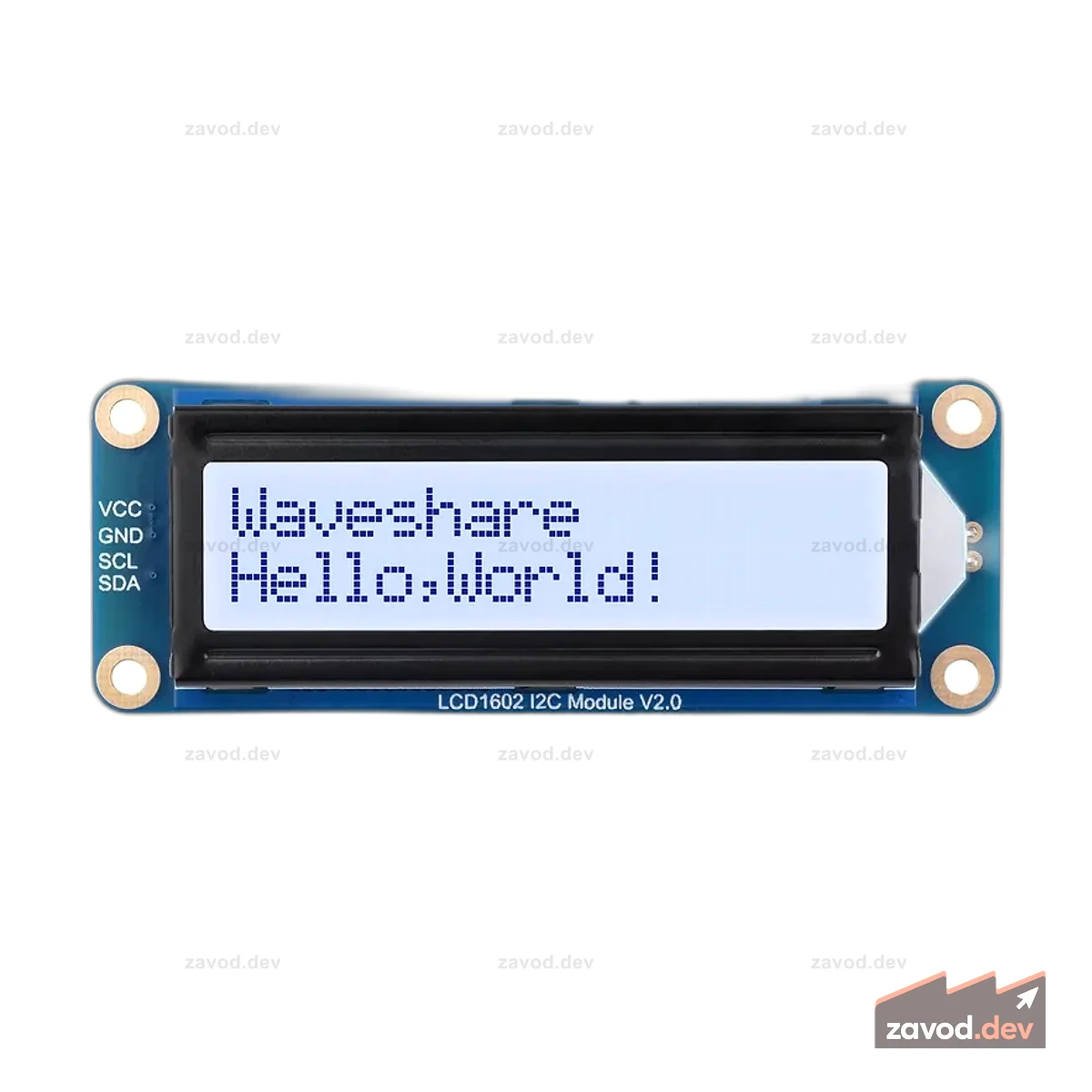 ЖК-модуль Waveshare Grey 16x2 I2C — 3,3 В/5 В с управлением подсветкой