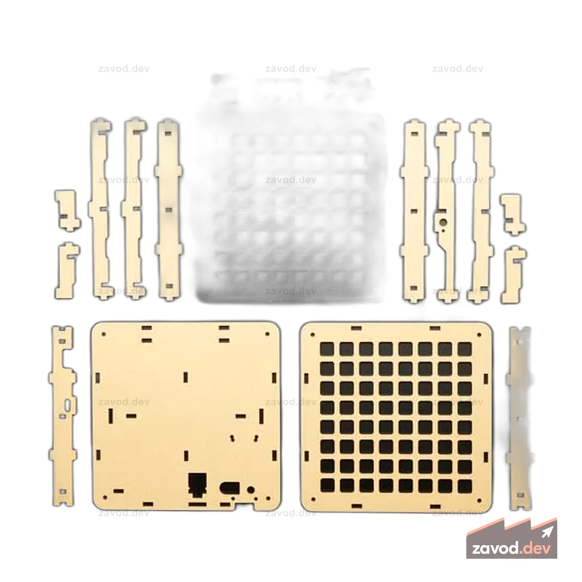 Акриловый корпус Adafruit 8x8 Trellis Feather M4 + комплект оборудования