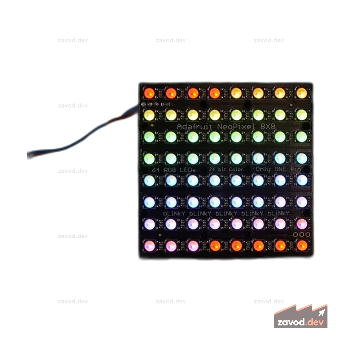 Adafruit NeoPixel NeoMatrix - 64 RGBW - Теплый белый - ~3000K