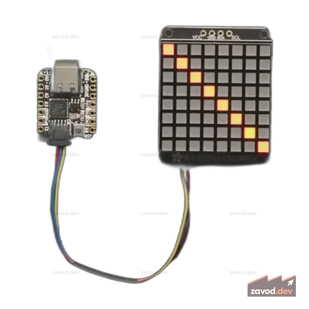 Adafruit Bicolor LED Square Pixel Matrix с рюкзаком I2C