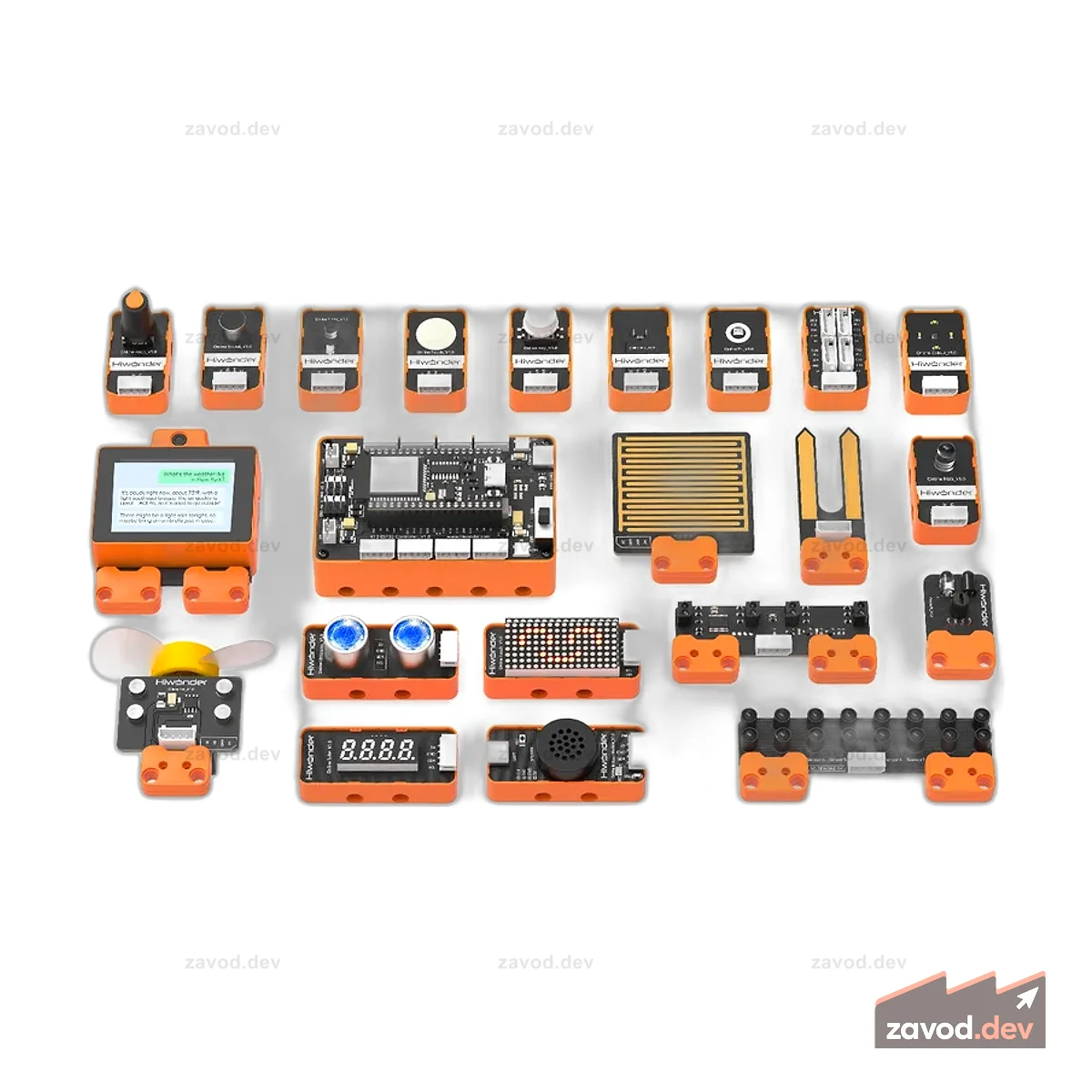 Hiwonder ESP32 + комплект датчиков для электронного строительного блока и программируемого робота-автомобиля с AI-модулем WonderLLM