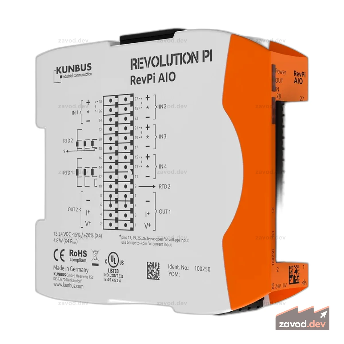 RevPi AIO — модуль расширения аналогового ввода-вывода