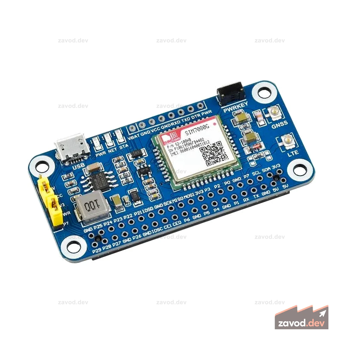 NB-IoT/Cat-M(eMTC)/GNSS HAT для Raspberry Pi
