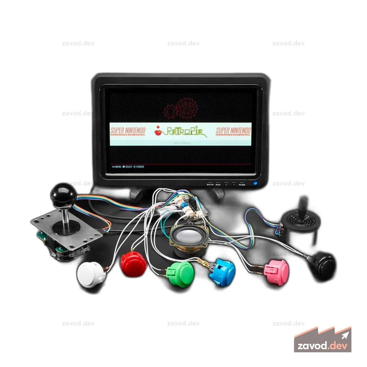 Крышка Adafruit Arcade для Raspberry Pi с разъемами JST [Мини-комплект]