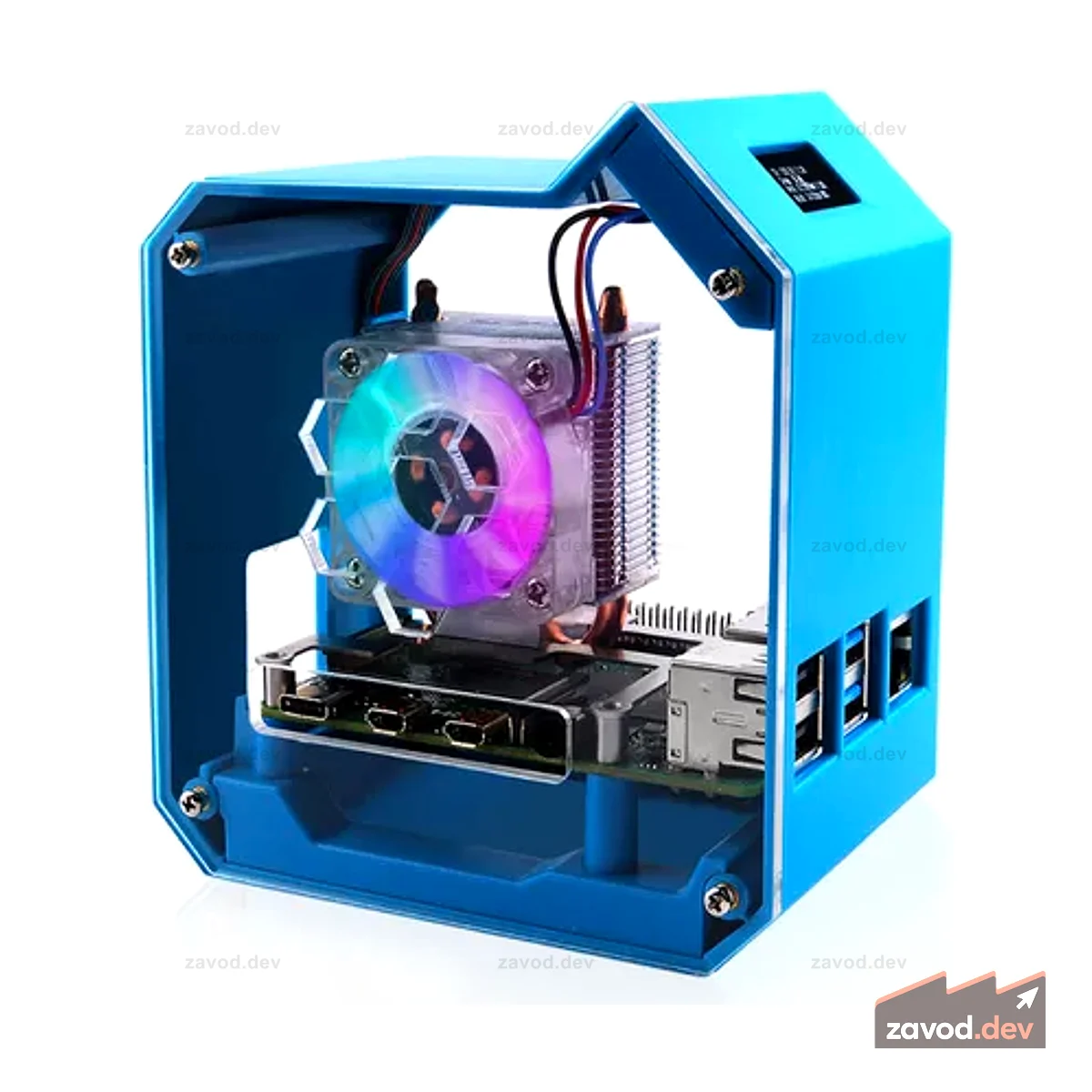 Комплект корпуса Mini Tower для Raspberry Pi 4B — материал ABS, сильное рассеивание тепла, OLED-экран, элегантный внешний вид, точное расположение отверстий, простота подключения и укладка кабелей
Корпус