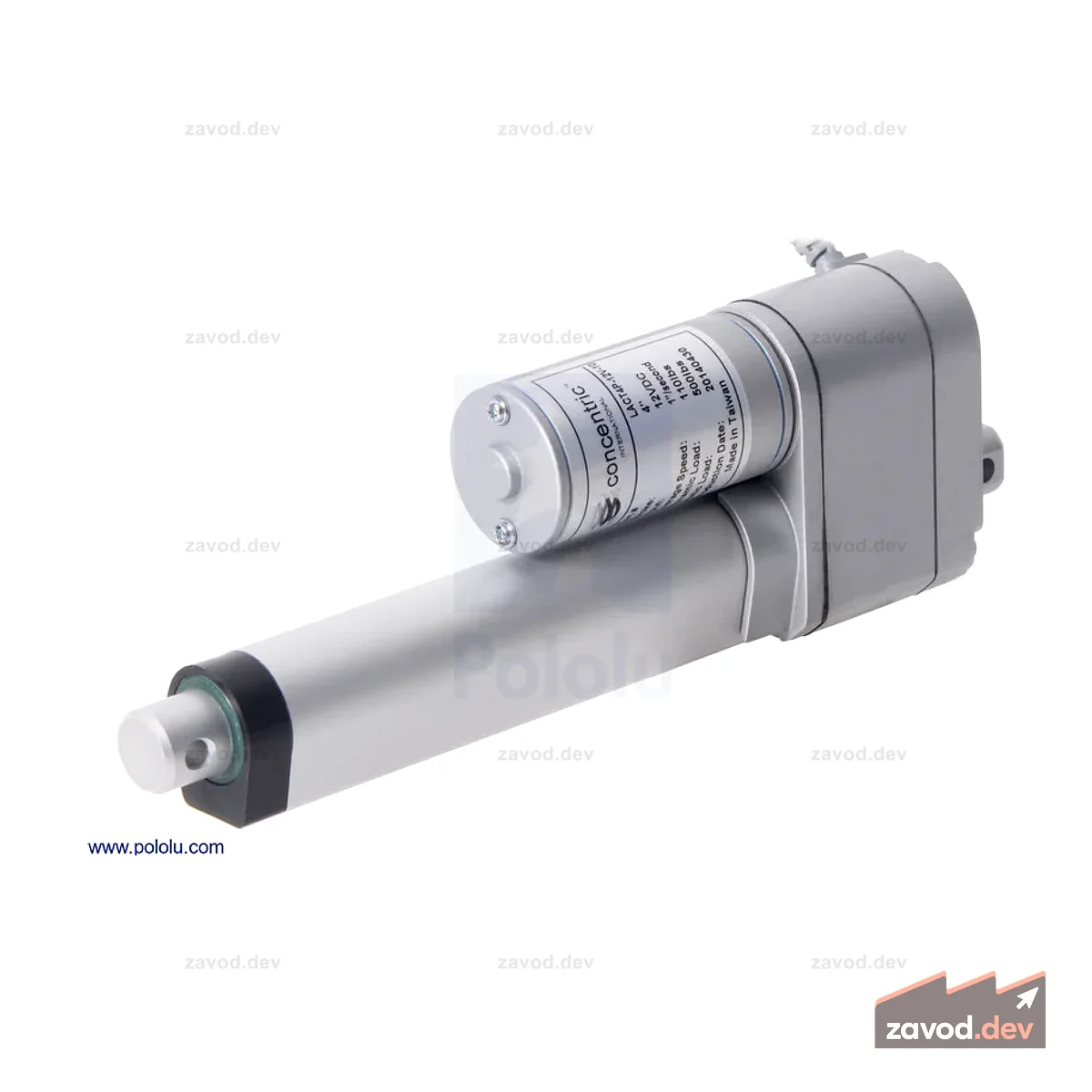 Glideforce GF23-120504-3-65 Высокоскоростной линейный привод LD с обратной связью: 12 кгс, ход 4 дюйма (используемый 3,9 дюйма), 3,3 дюйма/с, 12 В