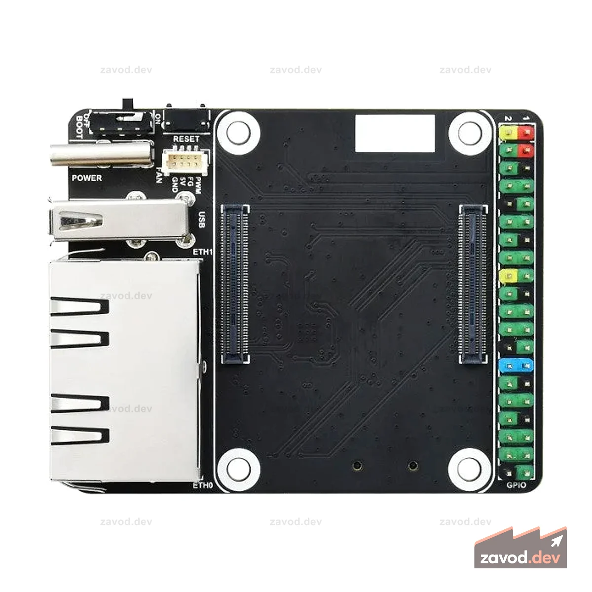 Базовая плата Mini Dual Gigabit Ethernet для вычислительного модуля Raspberry Pi 4