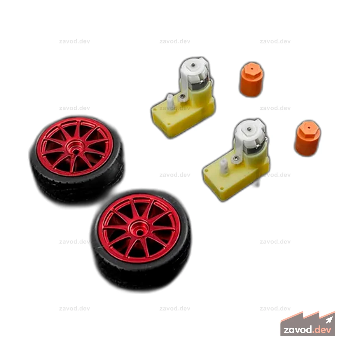 Комплект колес D65 - красный