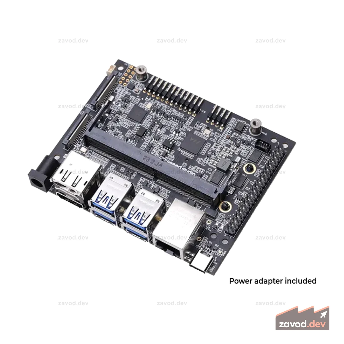 reComputer J202 — несущая плата для Jetson Nano/Xavier NX/TX2 NX, с 4xUSB, M.2 Key M, E того же размера, что и несущая плата NVIDIA Jetson Xavier NX Dev Kit (адаптер питания входит в комплект)