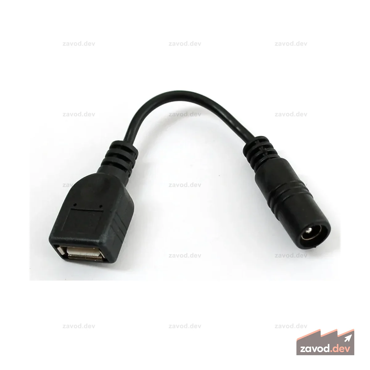 Переходник с разъема USB A на разъем 5,5/2,1 мм
