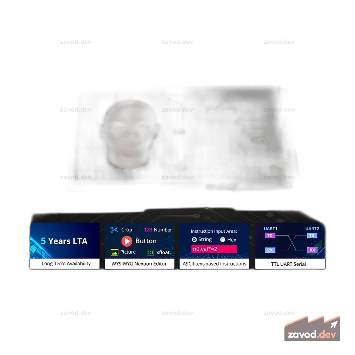Nextion NX1060P101-011C-I 10,1″ HMI-TFT-дисплей (Intelligent Serie, IPS, емкостный сенсорный)
