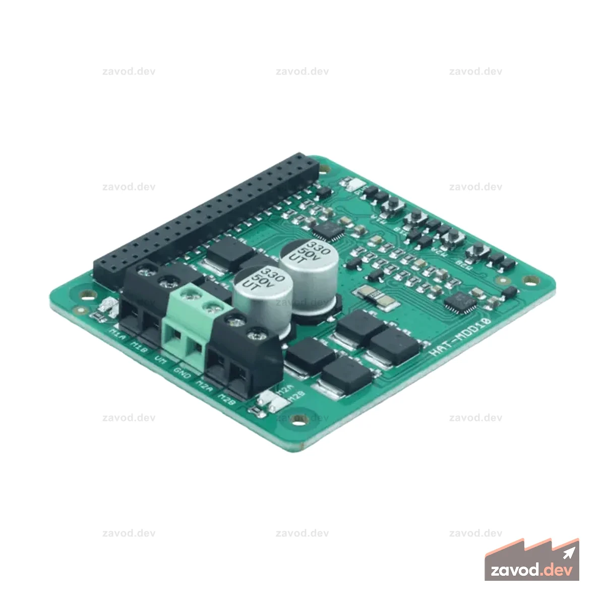 Cytron HAT-MDD10 — двухканальный драйвер двигателя постоянного тока 10 А, 6–24 В, HAT для Raspberry Pi