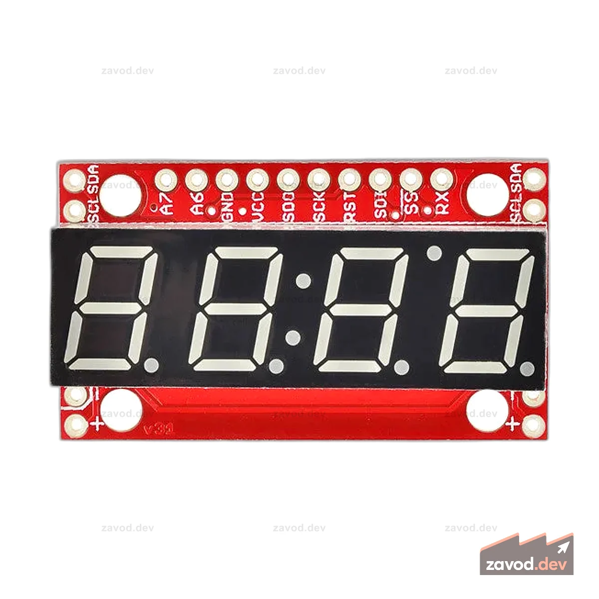 SparkFun 7-сегментный последовательный дисплей — красный