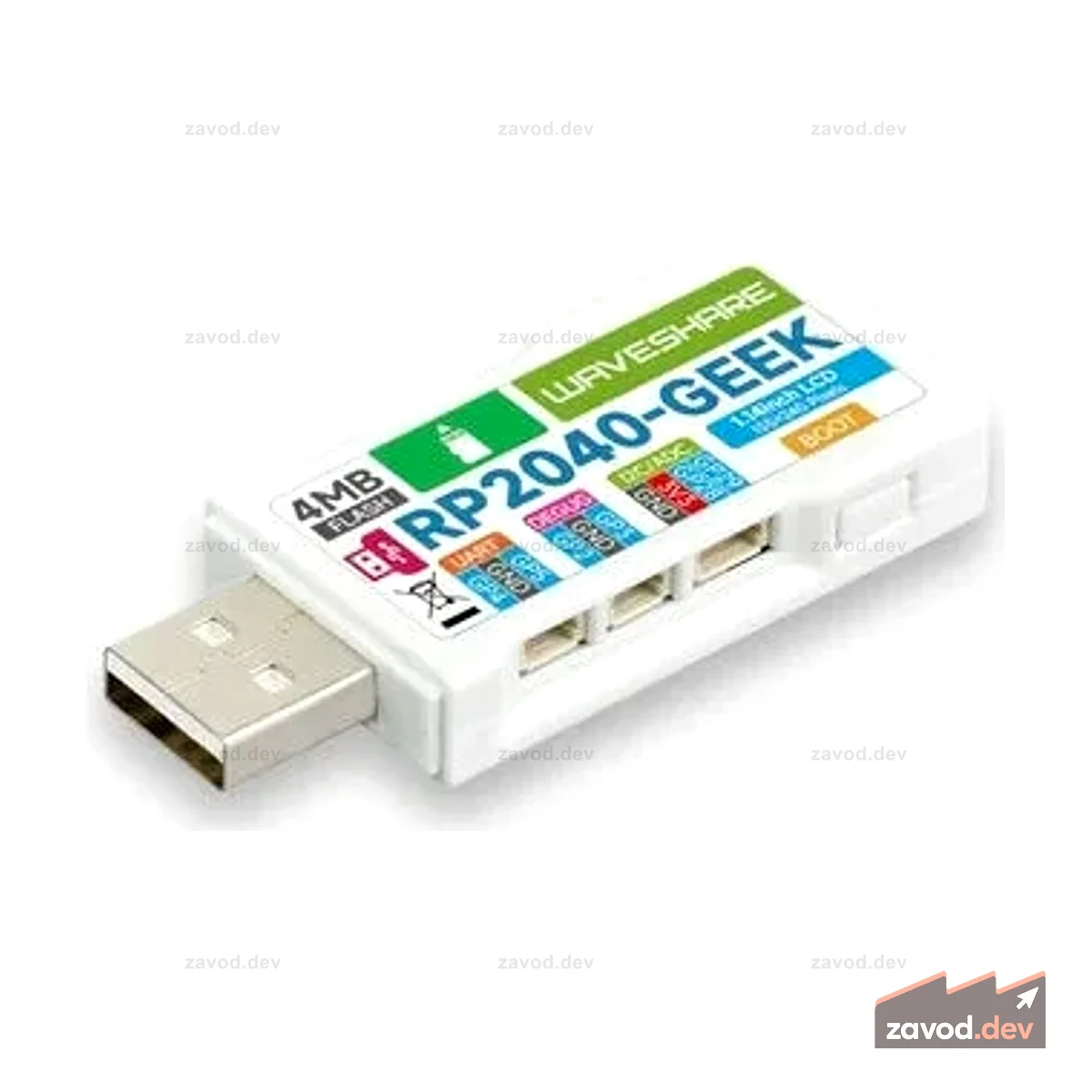 Макетная плата Waveshare RP2040-GEEK на базе микроконтроллера RP2040 с 1,14-дюймовым ЖК-дисплеем с разрешением 65 тыс. цветов