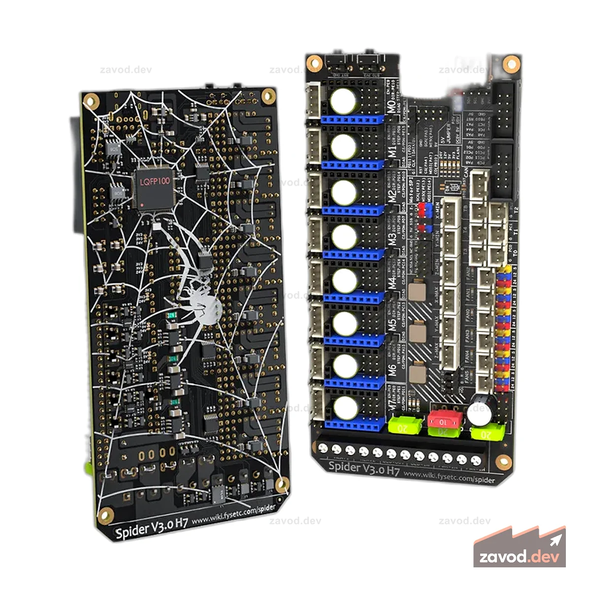 FYSETC Spider V3.0 H7 32-битный материнский привод STM32H723VGT6 550 МГц Высоковольтный драйвер Высокоскоростной для комплекта Voron