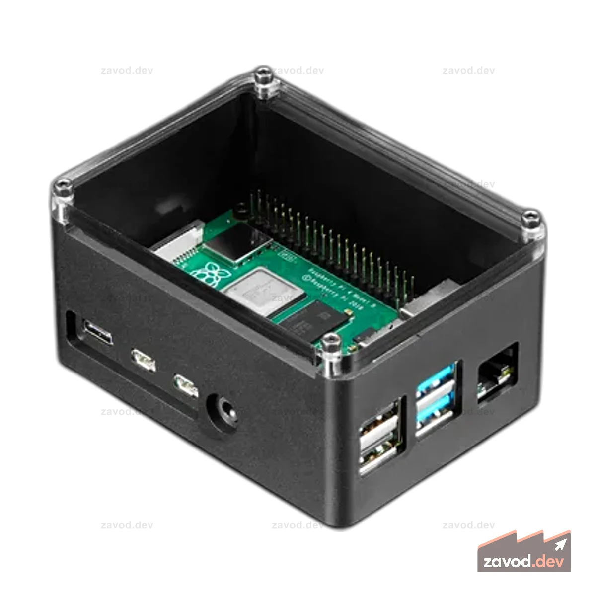 Чехол anidees Black Extra High Raspberry Pi 4