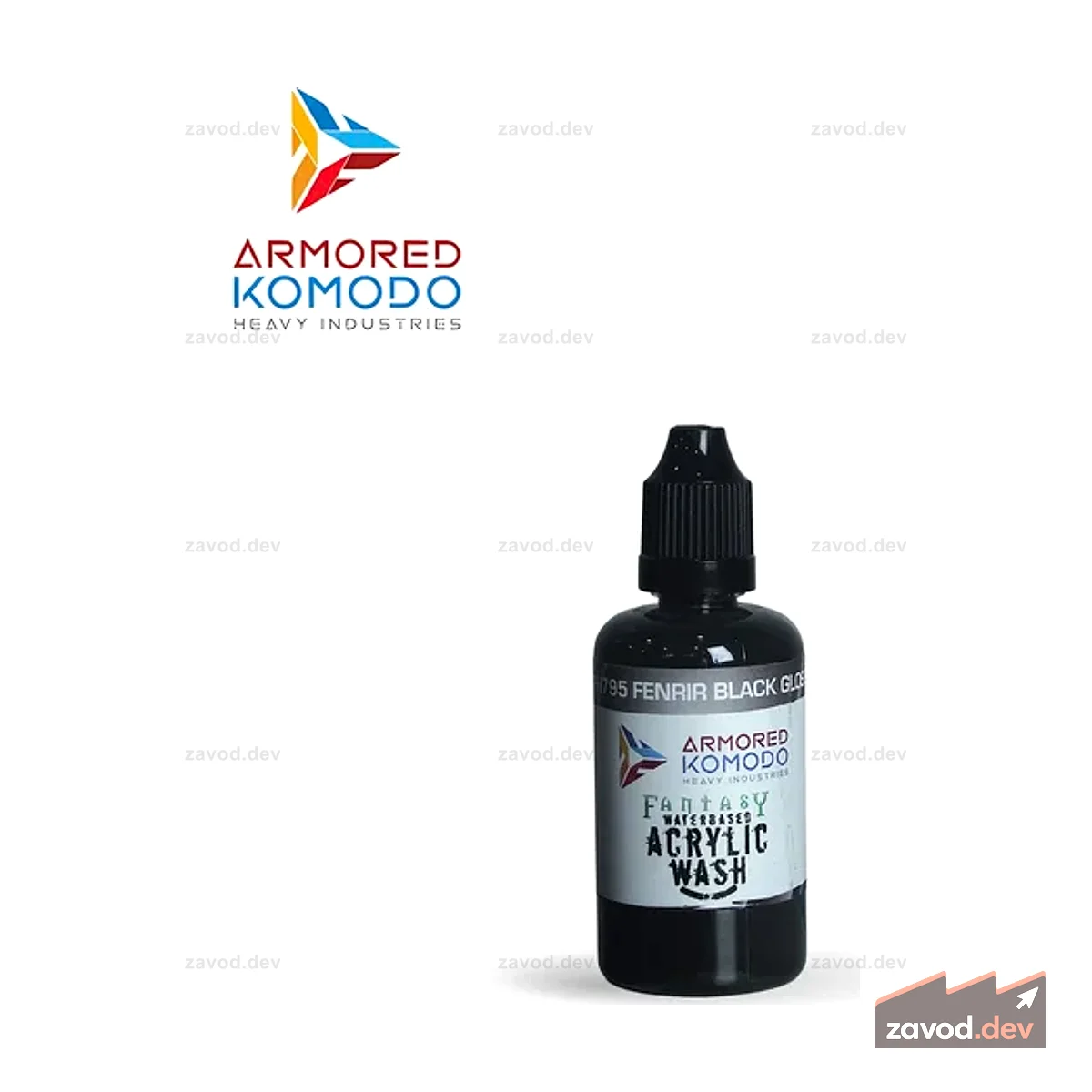 Arkom Акриловый фенрир на водной основе Fenrir Black Gloss Fantasy Wash 50 мл PH795