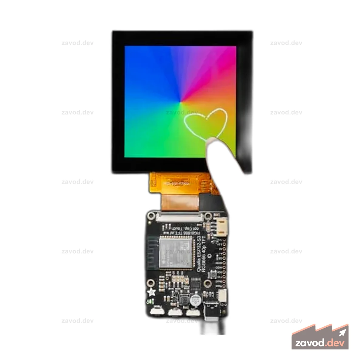 Квадратный TFT-дисплей RGB 666 TTL — 3,4 дюйма, 480x480 пикселей, сенсорный экран