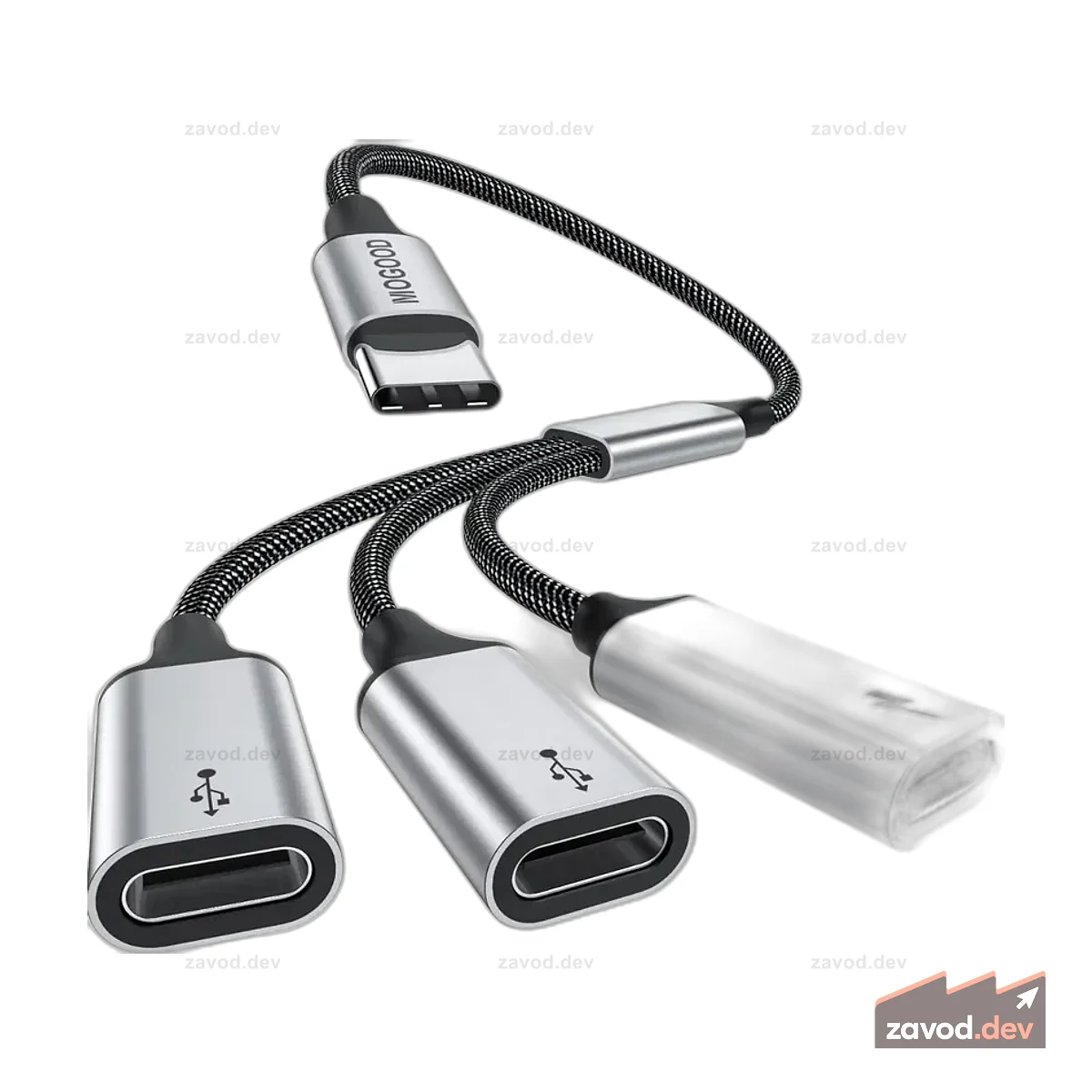 Разветвитель USB C на 3, разветвитель USB C, Y-кабель, 3 адаптера USB-C, гнездовой шнур, 3-портовый концентратор, зарядное устройство, адаптер разделения мощности