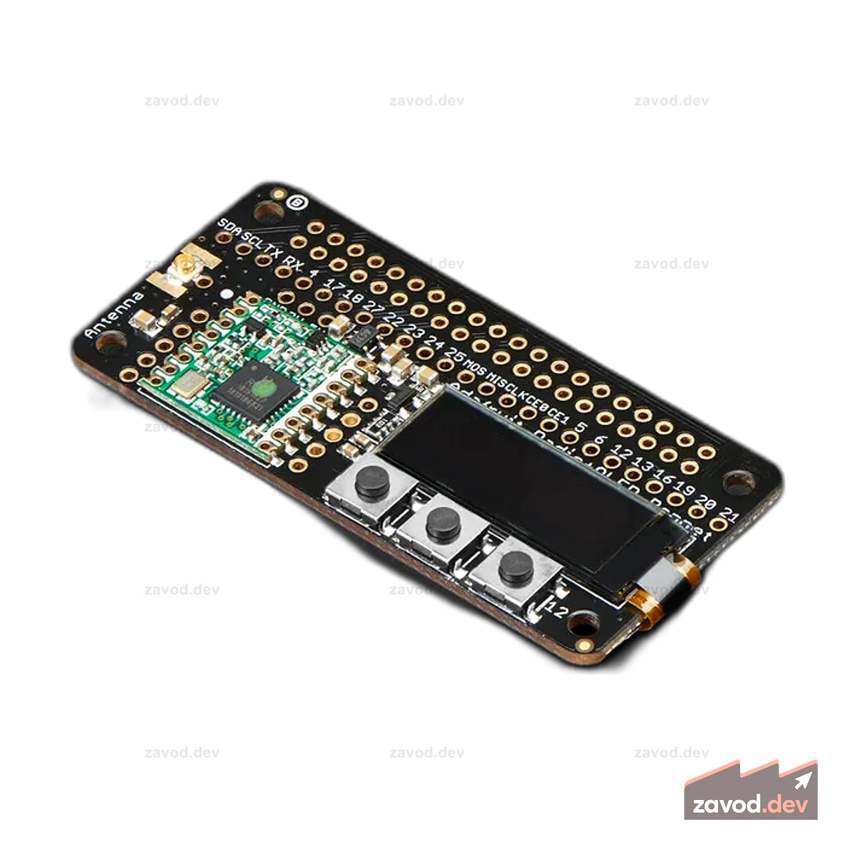 Радиокапот Adafruit LoRa с OLED-экраном — RFM95W @ 915 МГц — RadioFruit