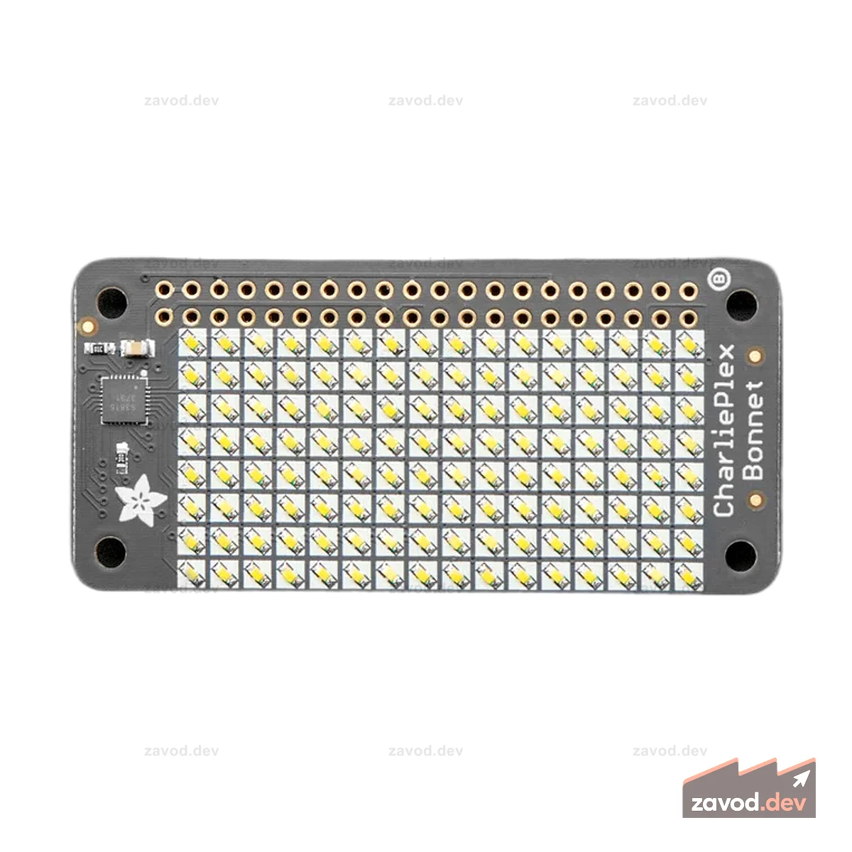 Крышка со светодиодной матрицей Adafruit CharliePlex - 8x16 светодиодов теплого белого цвета