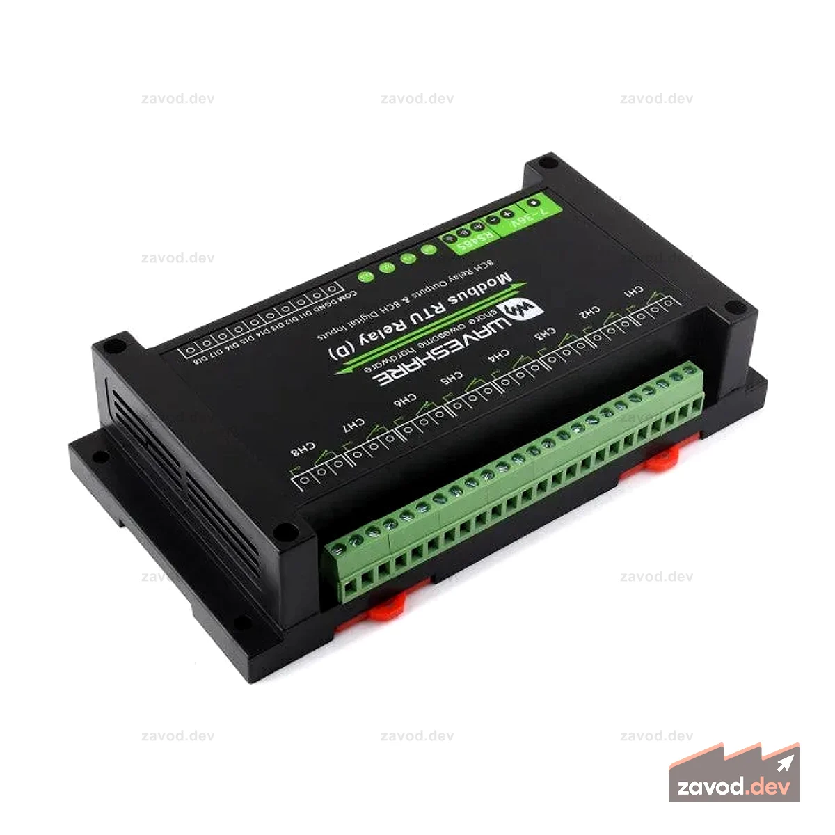 Промышленный 8-канальный релейный модуль Modbus RTU (D) с цифровым входом и интерфейсом RS485