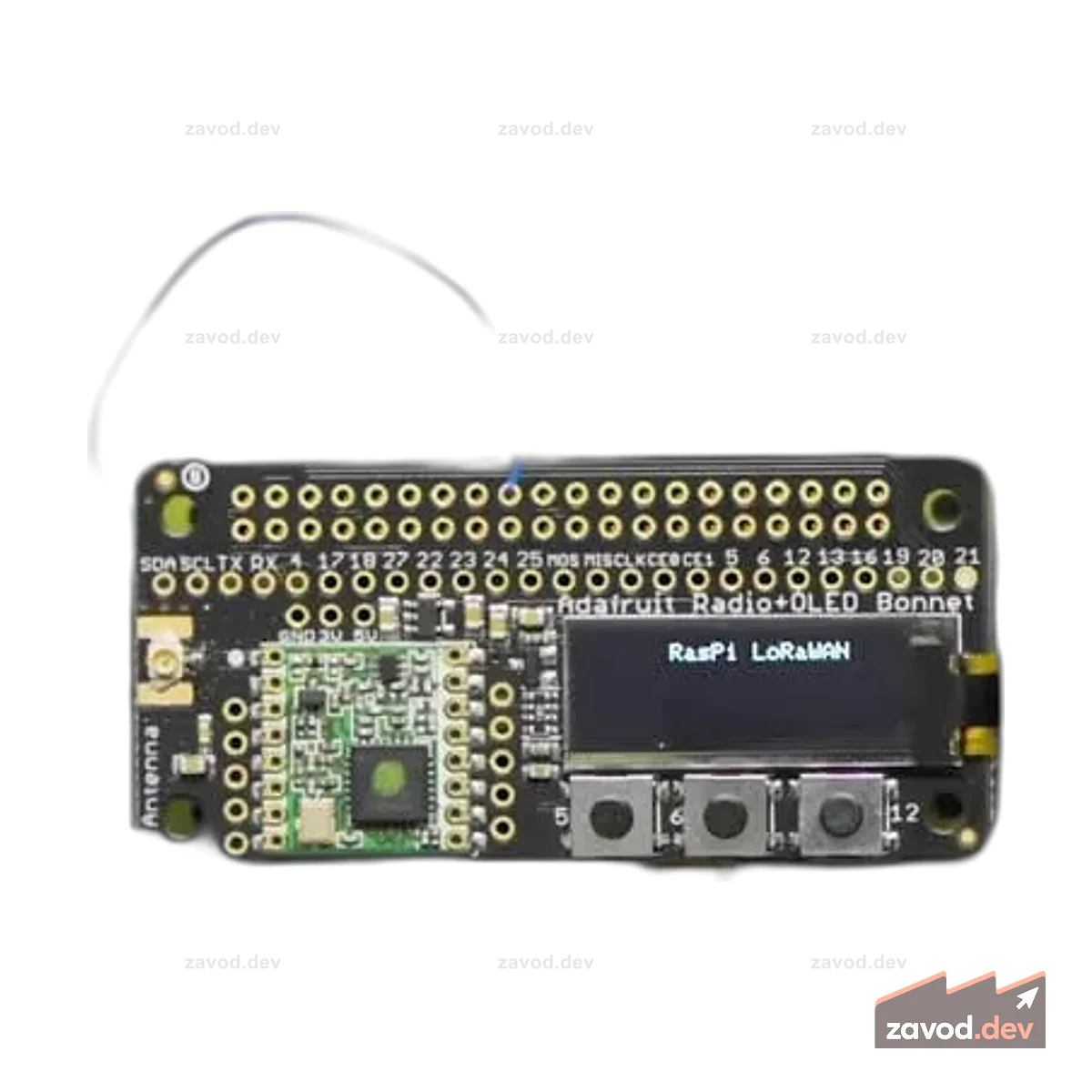 Радиоприемник Adafruit LoRa с OLED-экраном — RFM95W @ 915 МГц