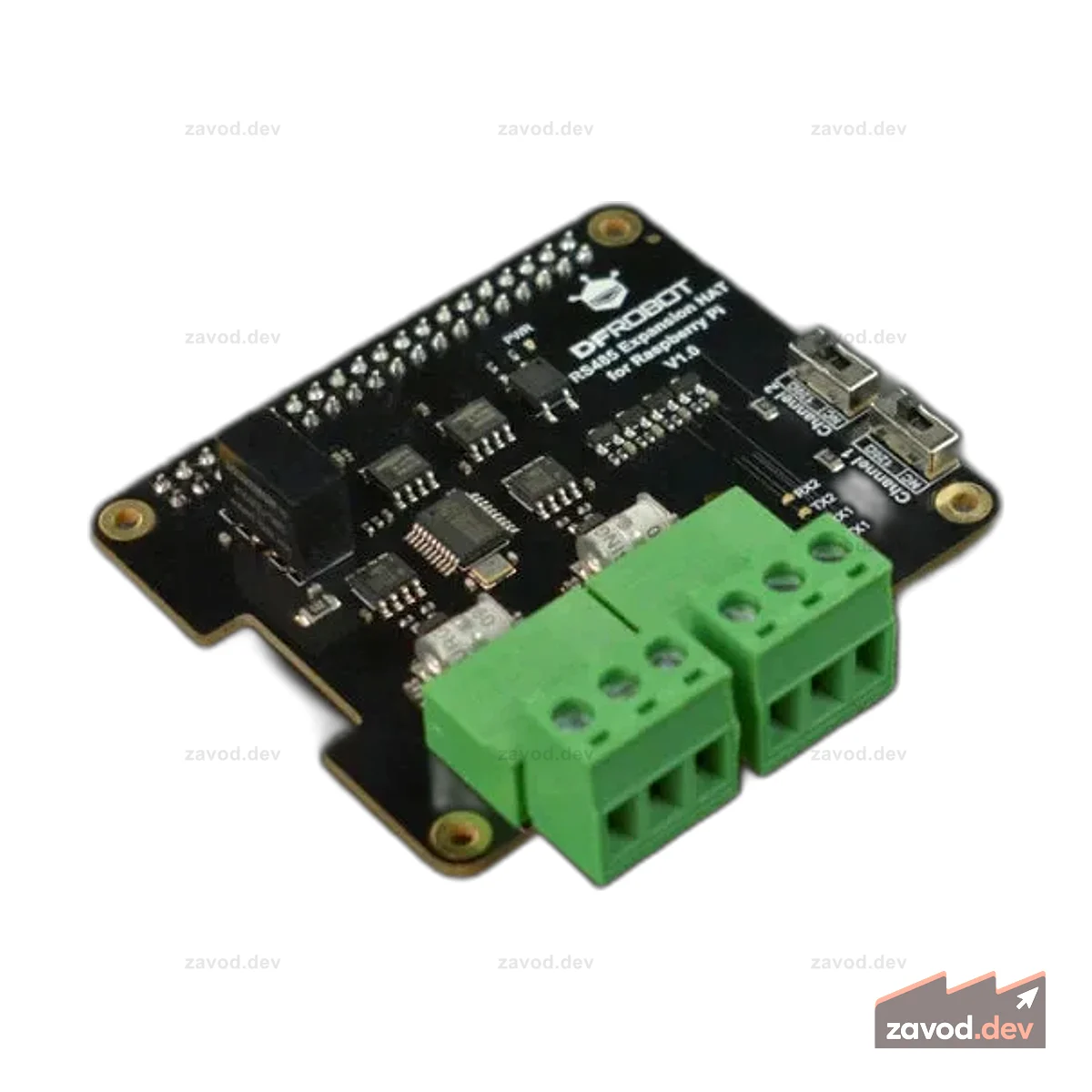 Двухканальная плата расширения RS485 для Raspberry Pi 4B