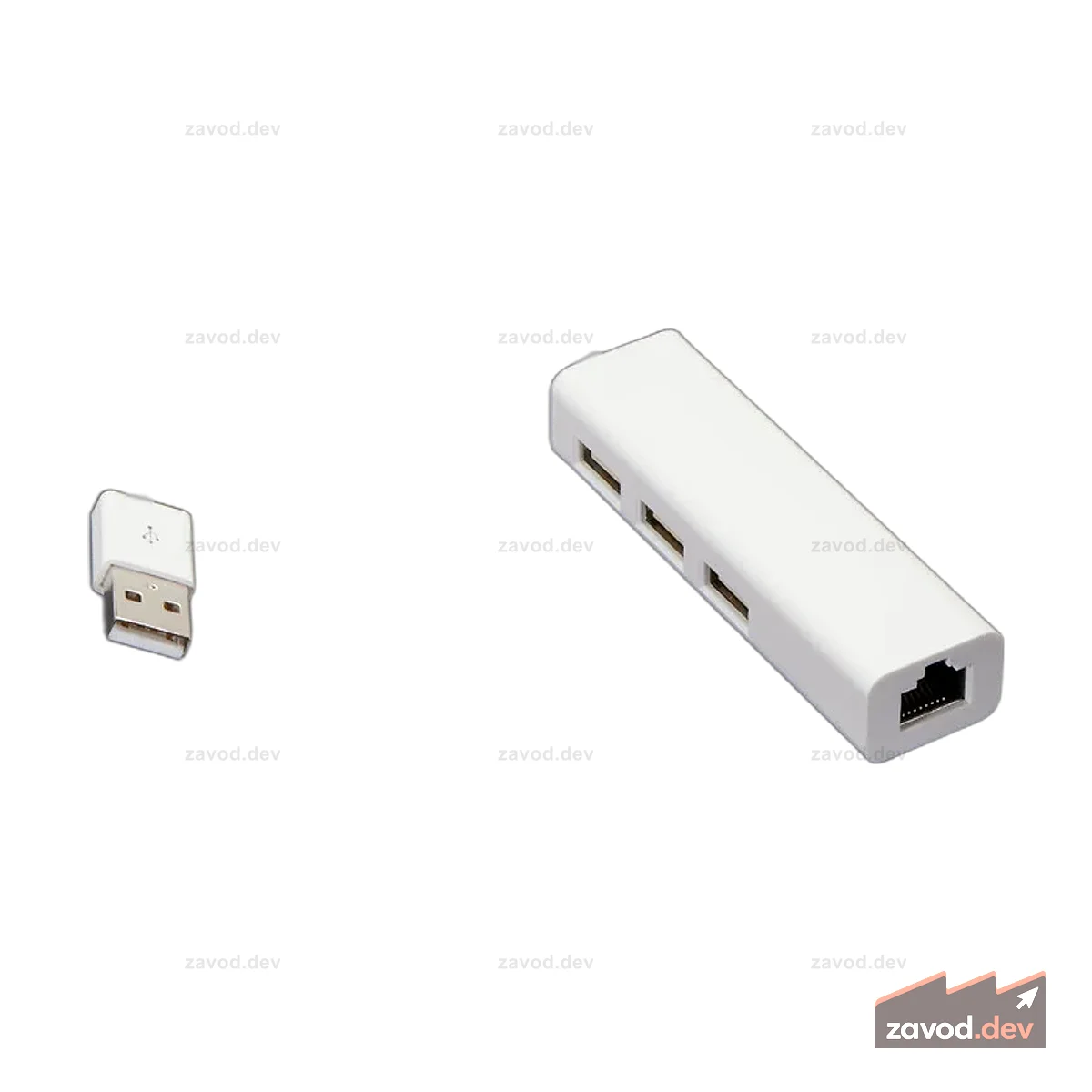 USB 2.0 и концентратор Ethernet — 3 порта USB и 1 Ethernet