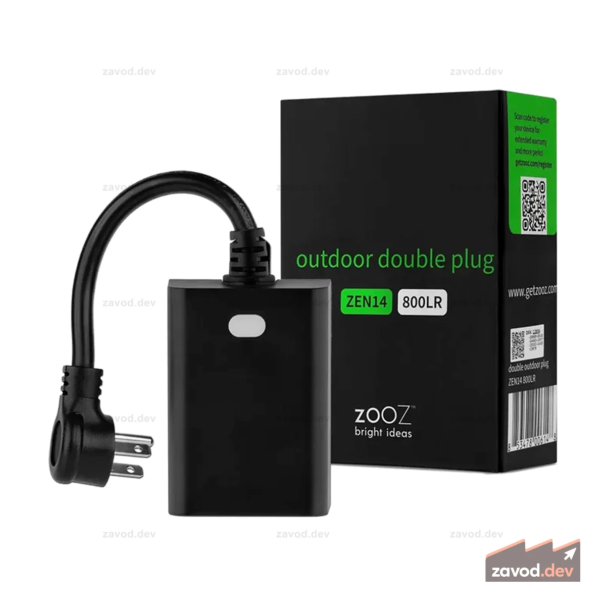 Zooz 800 Series Z-Wave Двойная вилка для наружного применения ZEN14 800LR
ОСОБЕННОСТИ