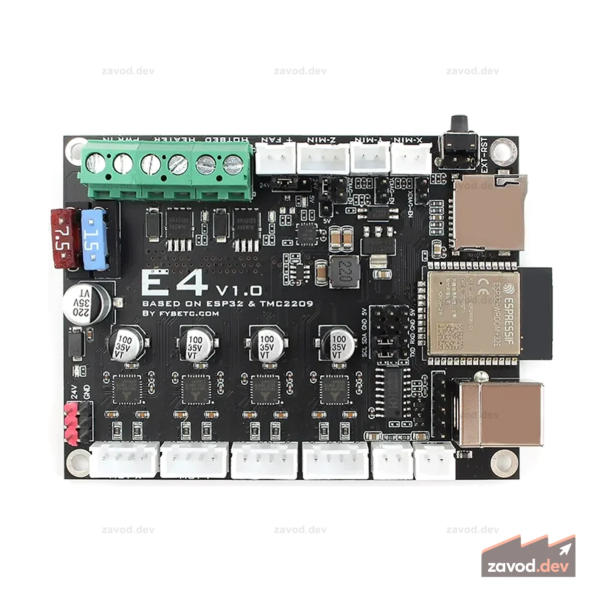 Плата FYSETC E4 со встроенным Wi-Fi и Bluetooth 4 шт. TMC2209 240 МГц 16M флэш-плата управления 3D-принтером на базе 3D-принтера