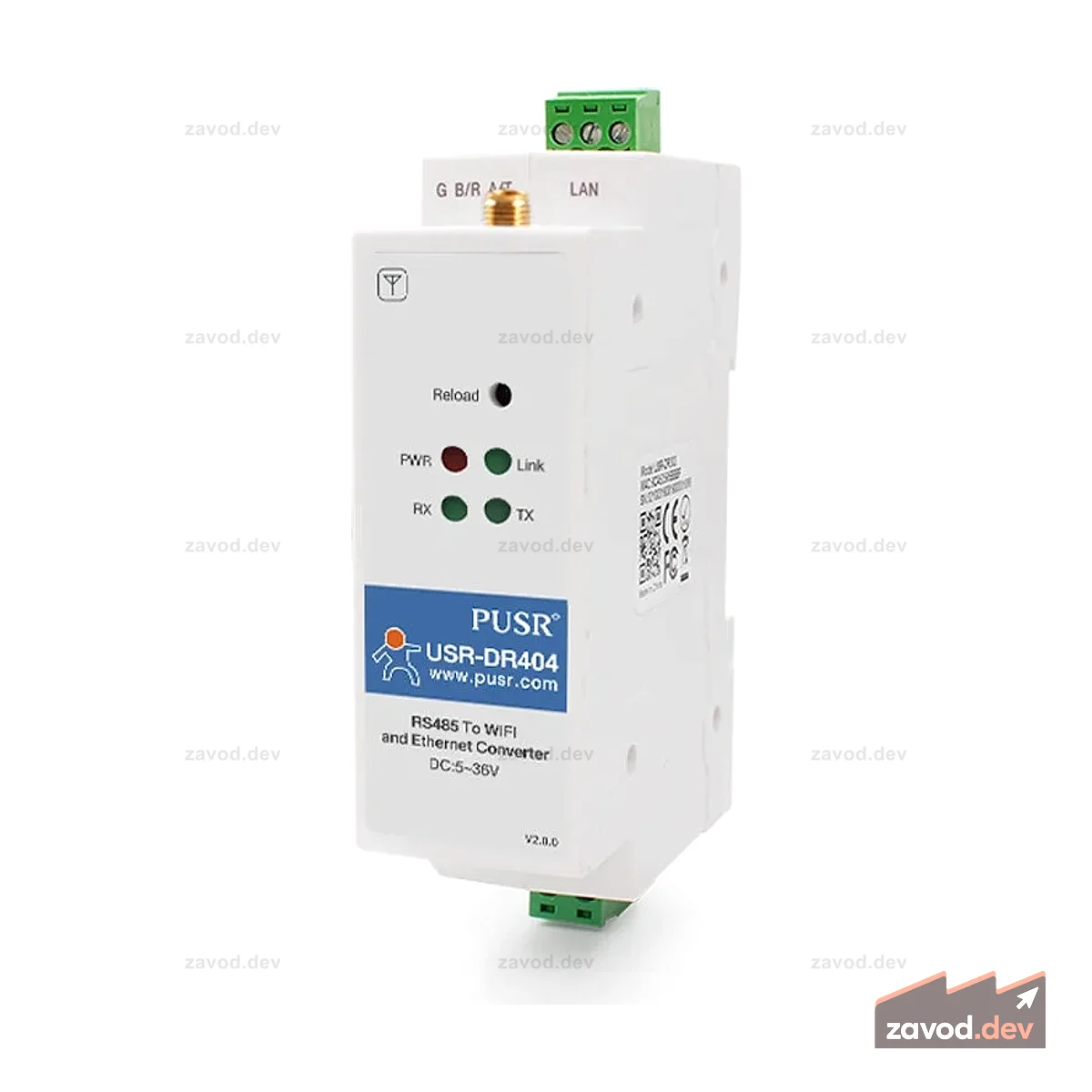 USR-DR404 Промышленный преобразователь RS485 для Ethernet и WiFi (DIN-Hutschiene)
