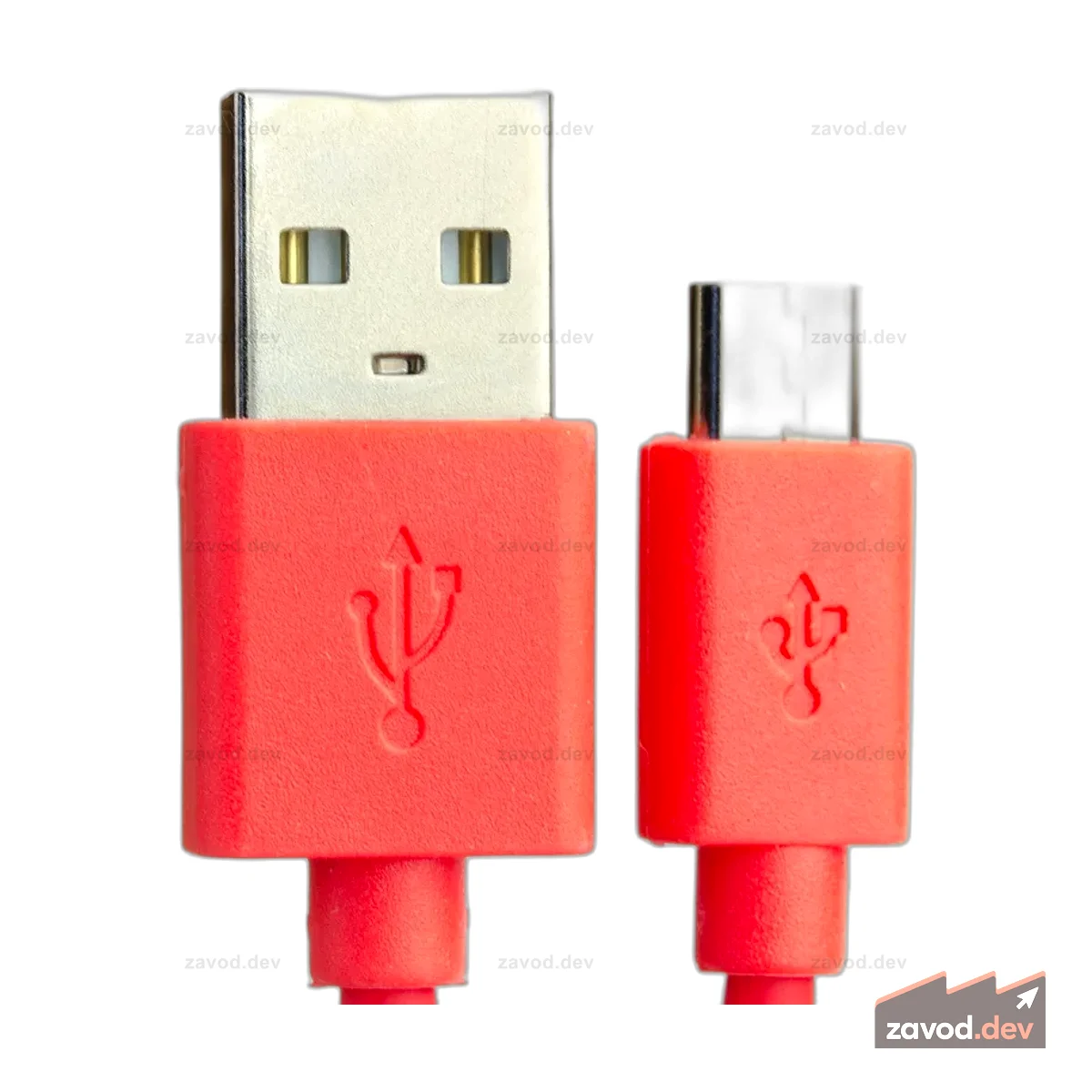 Кабель USB A — microB — красный — 1 м