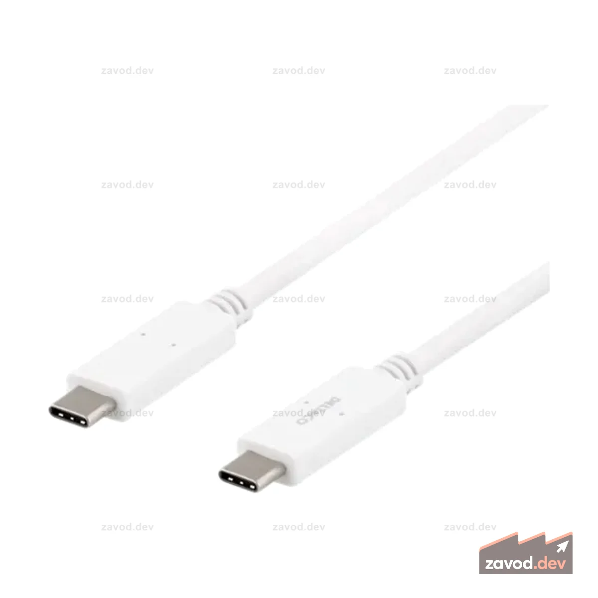 DELTACO Кабель USB-C — USB-C, 5Гбит/с, 5А, 1М, Белый
